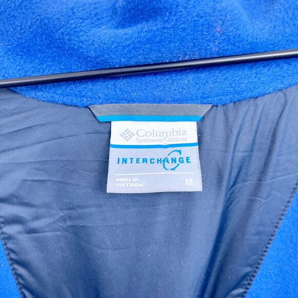 Columbia 3 in 1 Interchange Ski Jacket Blue Nylon Fleece Waterproof Mens Medium - Picture 14 of 15